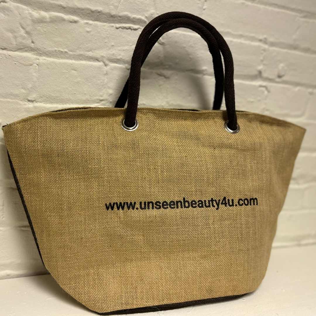 website UB Store Burlap Tote Bag unseen beauty quality athleisure trendy fashion wear accesories back 1